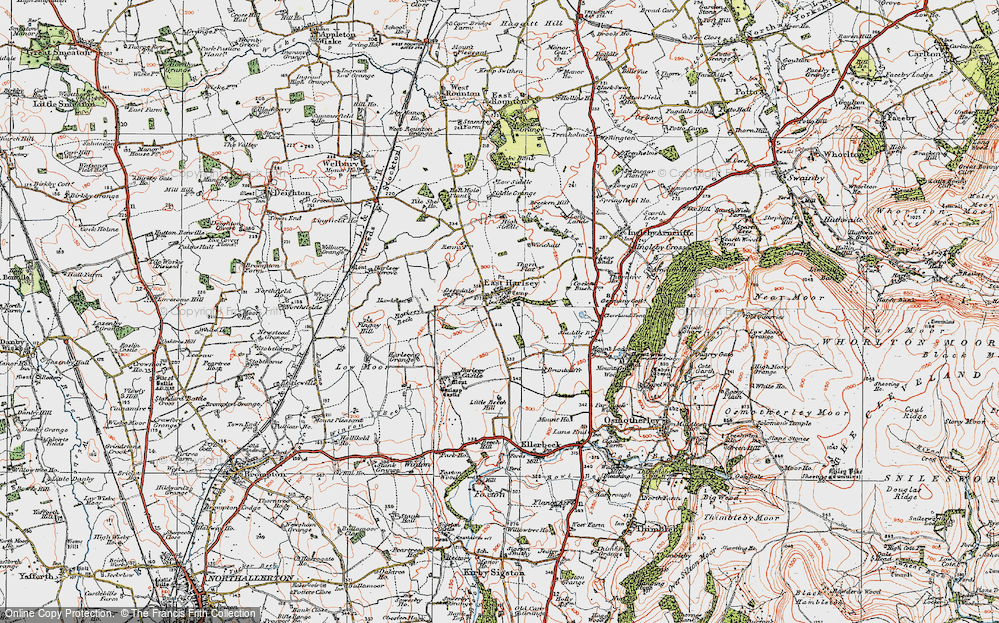 Old Map of East Harlsey, 1925 in 1925