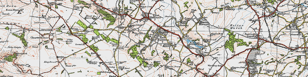Old map of East Harptree in 1919