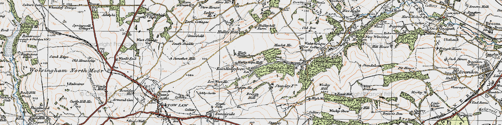 Old map of East Hedleyhope in 1925