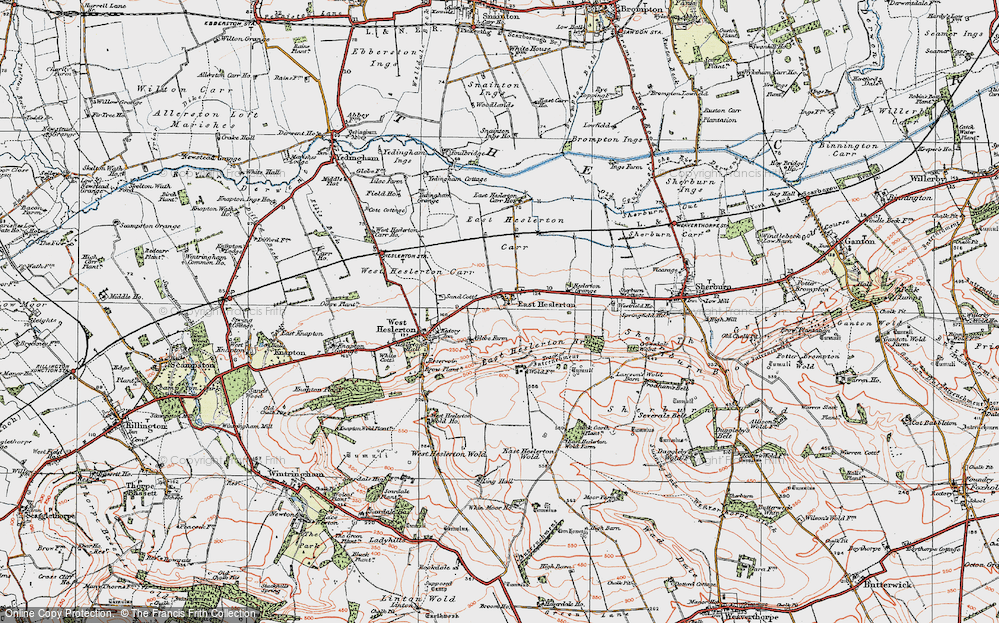 Old Map of East Heslerton, 1925 in 1925