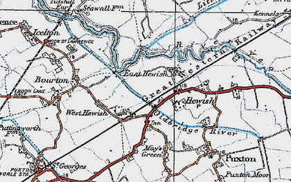 Old map of East Hewish in 1919