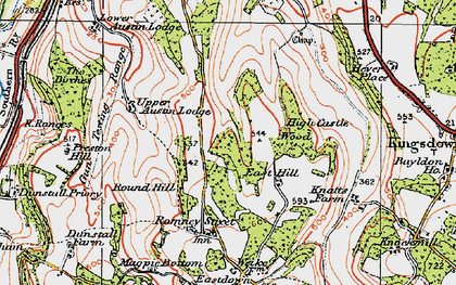 Old map of East Hill in 1920