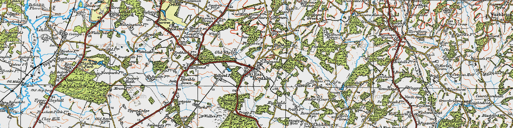 Old map of East Hoathly in 1920