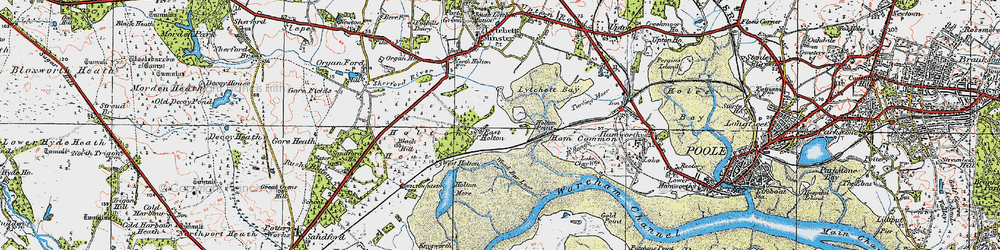 Old map of Holton Heath Station in 1919