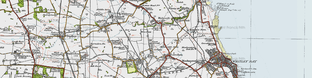 Old map of East Holywell in 1925