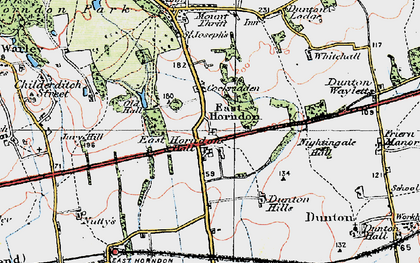 Old map of East Horndon in 1920