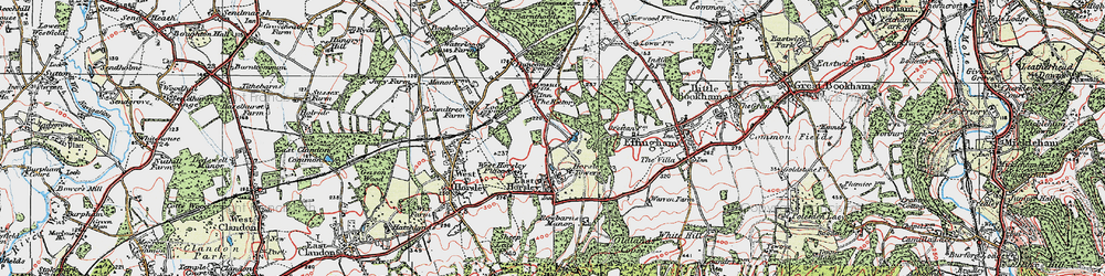 Old map of East Horsley in 1920