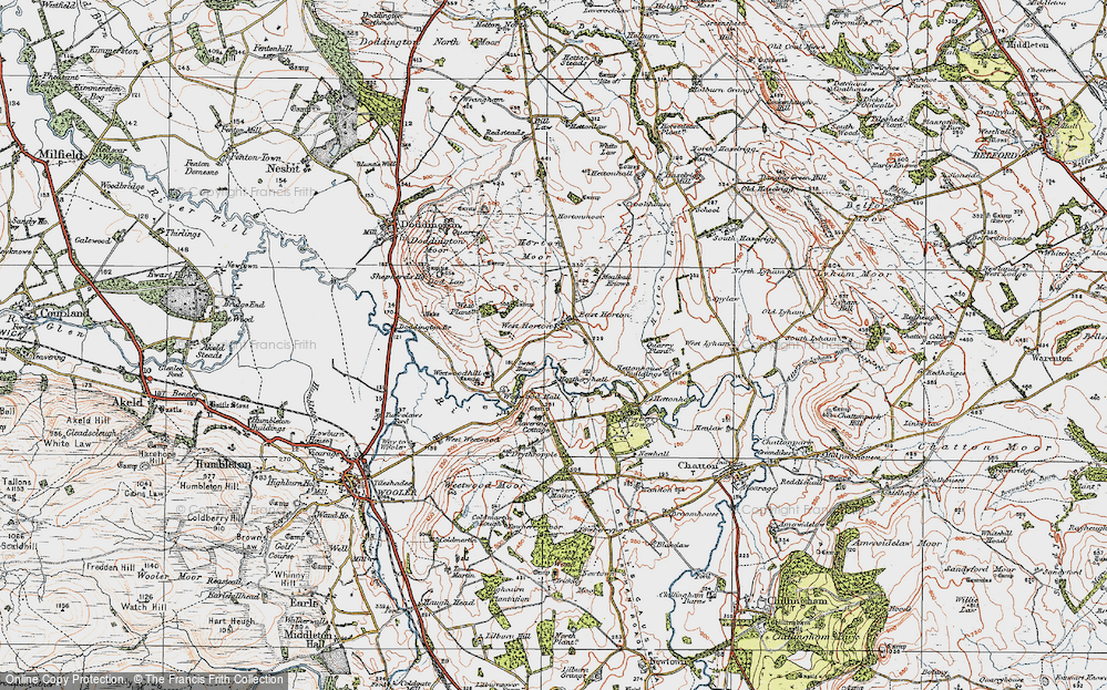 Old Map of Historic Map covering Chimney Hill in 1926