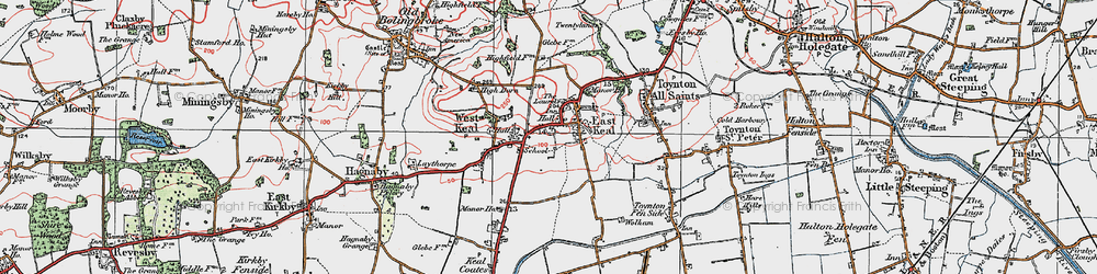 Old map of East Keal in 1923