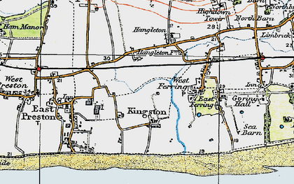 Old map of East Kingston in 1920