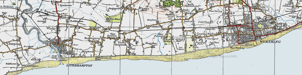 Old map of East Kingston in 1920