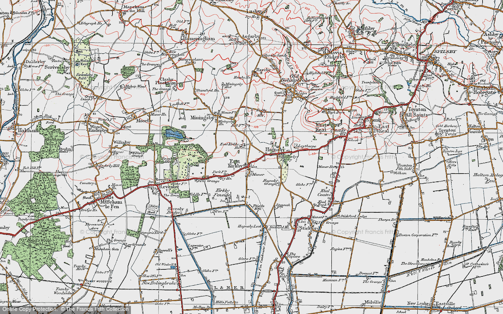 Old Map of East Kirkby, 1923 in 1923