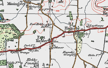 Old map of East Kirkby in 1923