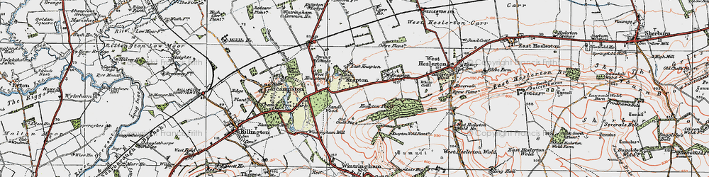 Old map of East Knapton in 1925