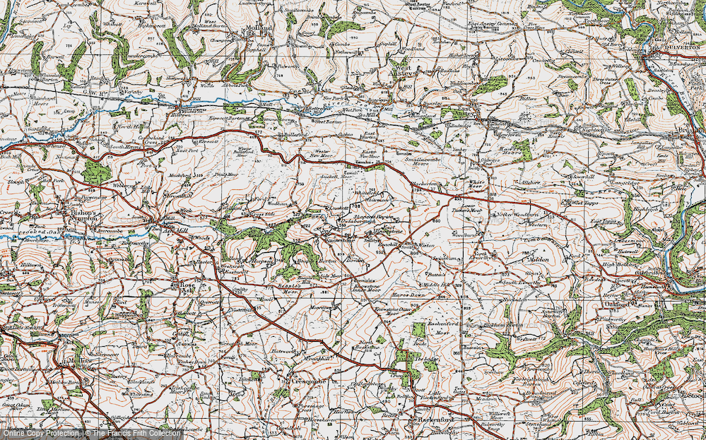 Old Map of East Knowstone, 1919 in 1919