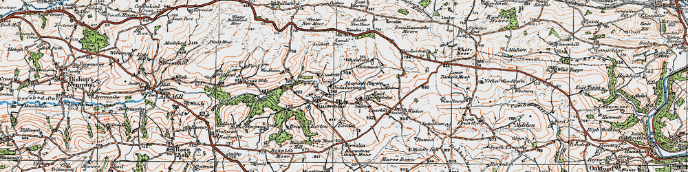 Old map of East Knowstone in 1919