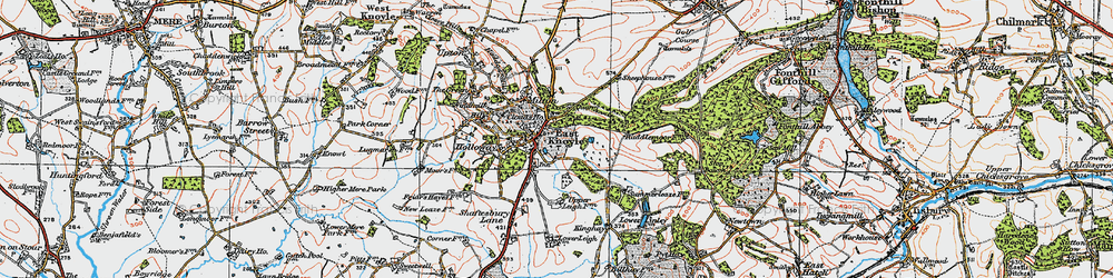 Old map of East Knoyle in 1919