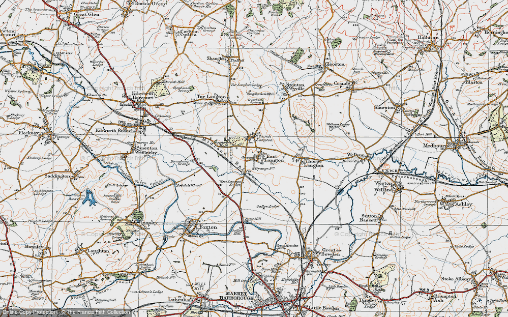 Old Map of East Langton, 1920 in 1920