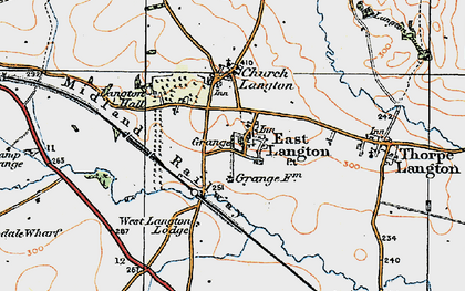 Old map of East Langton in 1920