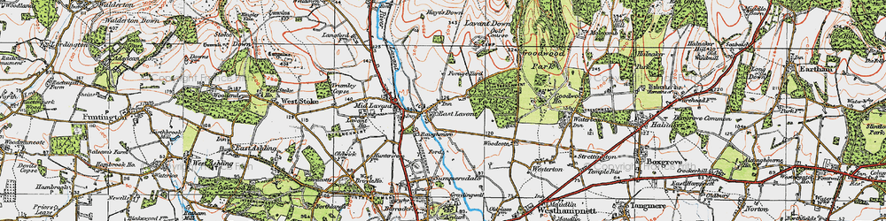Old map of Lavant in 1919