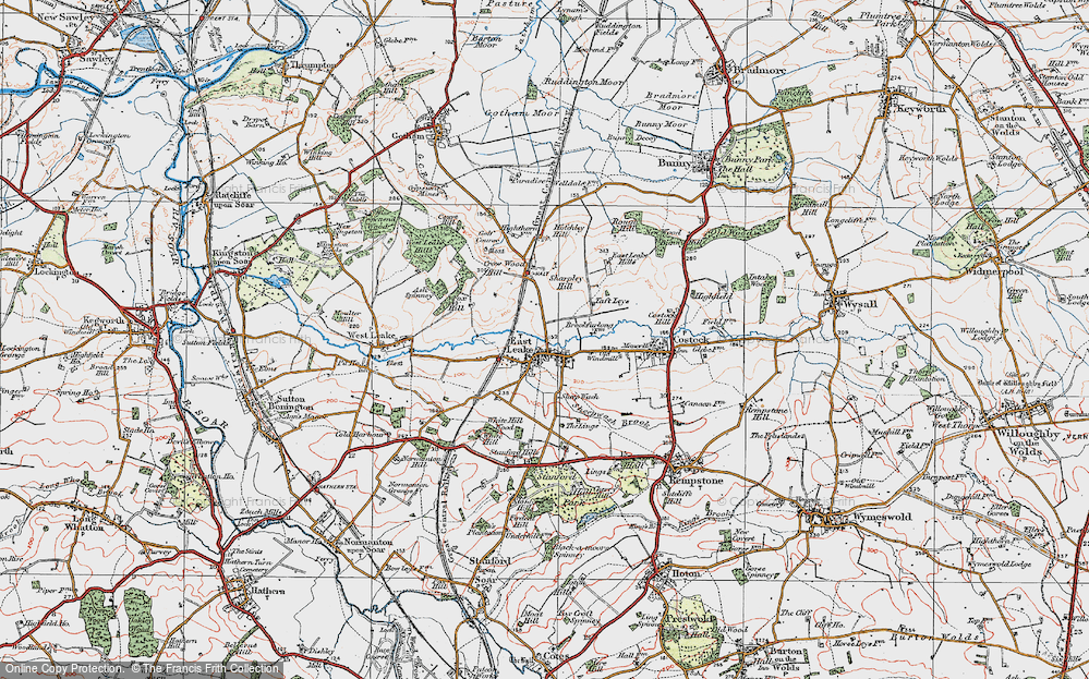 Old Map of East Leake, 1921 in 1921