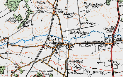 Old map of East Leake in 1921