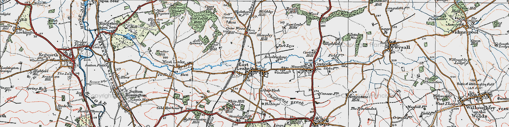 Old map of East Leake in 1921