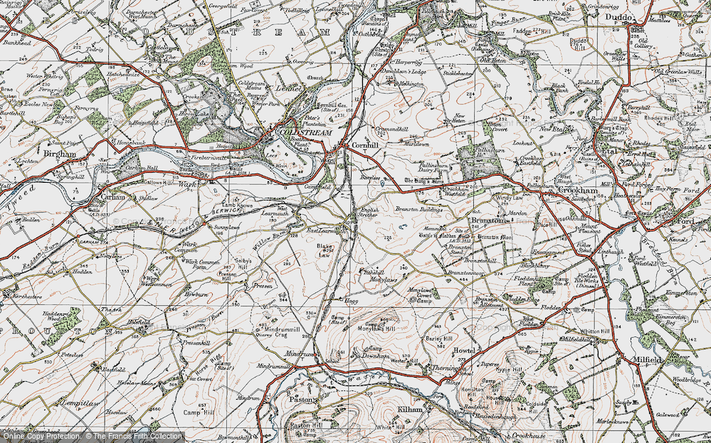 Old Map of Historic Map covering Tithe Hill in 1926