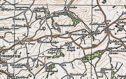 Old map of Ayleston Cross in 1919