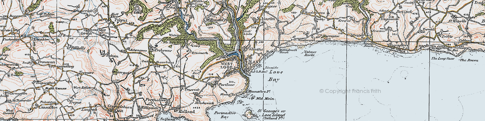 Old map of East Looe in 1919