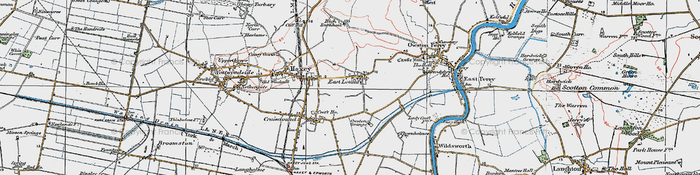 Old map of East Lound in 1923