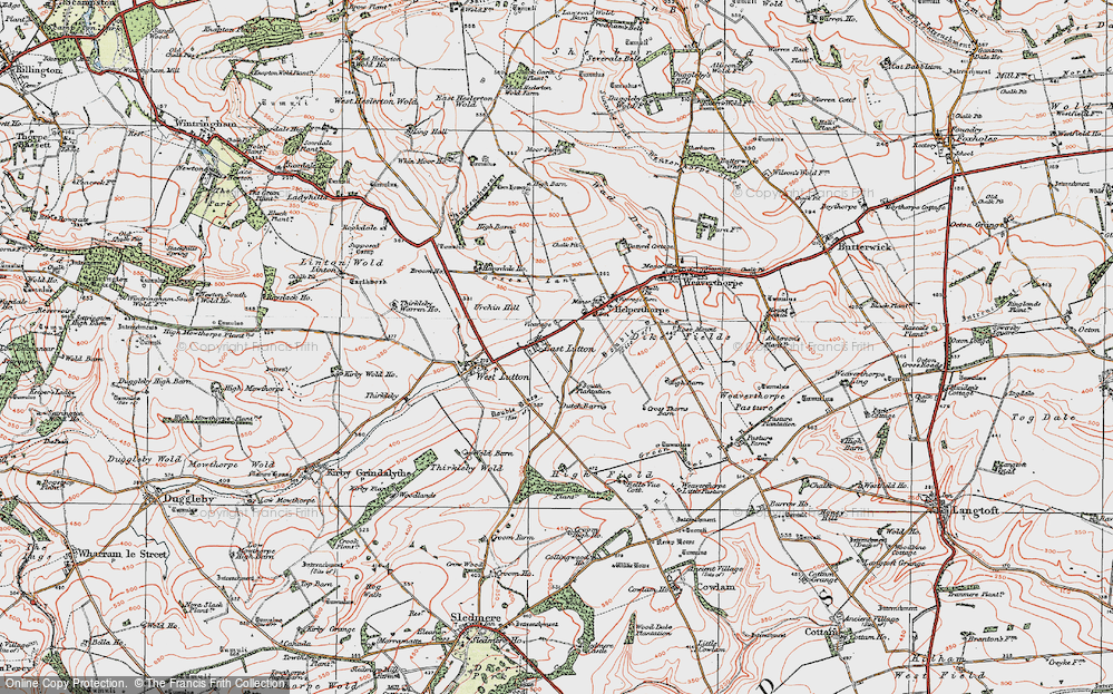 Old Map of East Lutton, 1924 in 1924