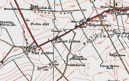 Old map of East Lutton in 1924