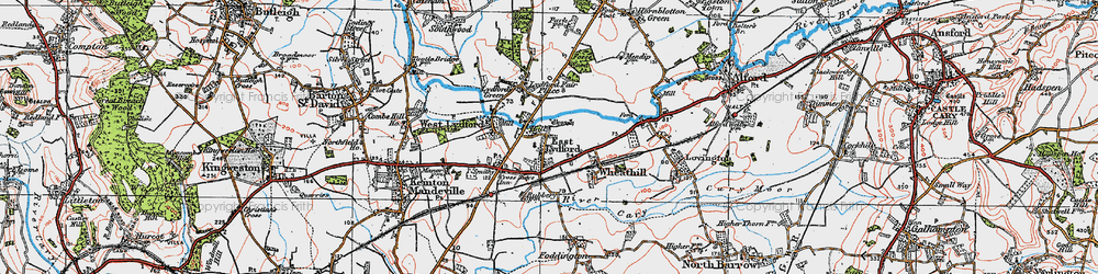 Old map of East Lydford in 1919