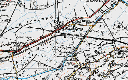 Old map of East Lyng in 1919