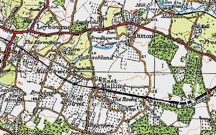 Old map of East Malling in 1920