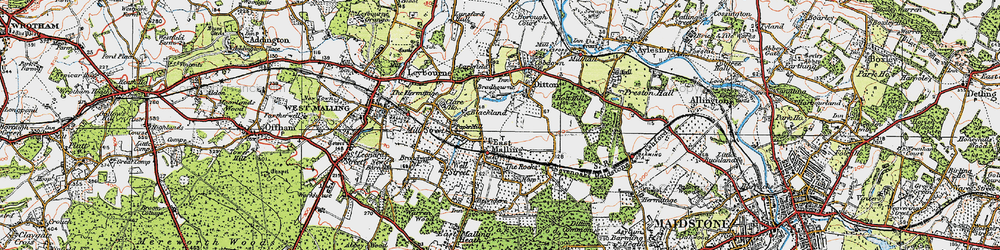 Old map of East Malling in 1920
