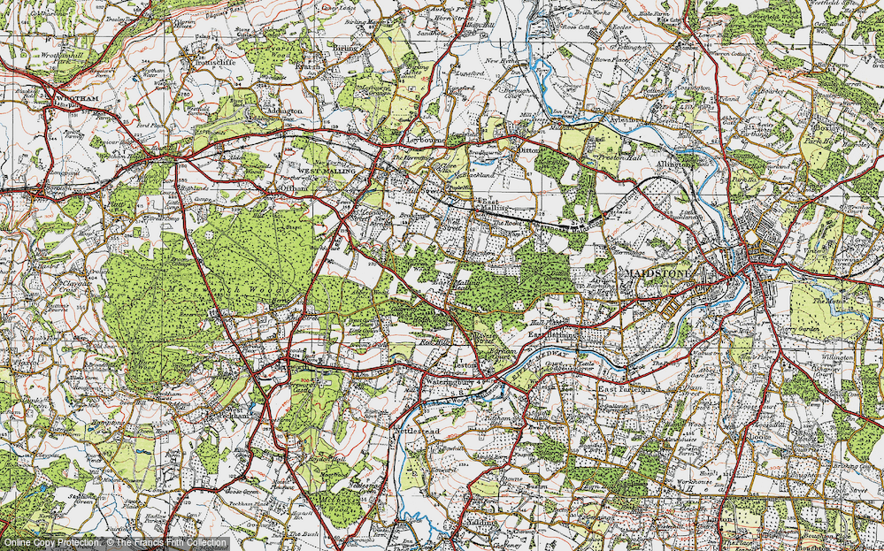 Old Map of East Malling Heath, 1920 in 1920