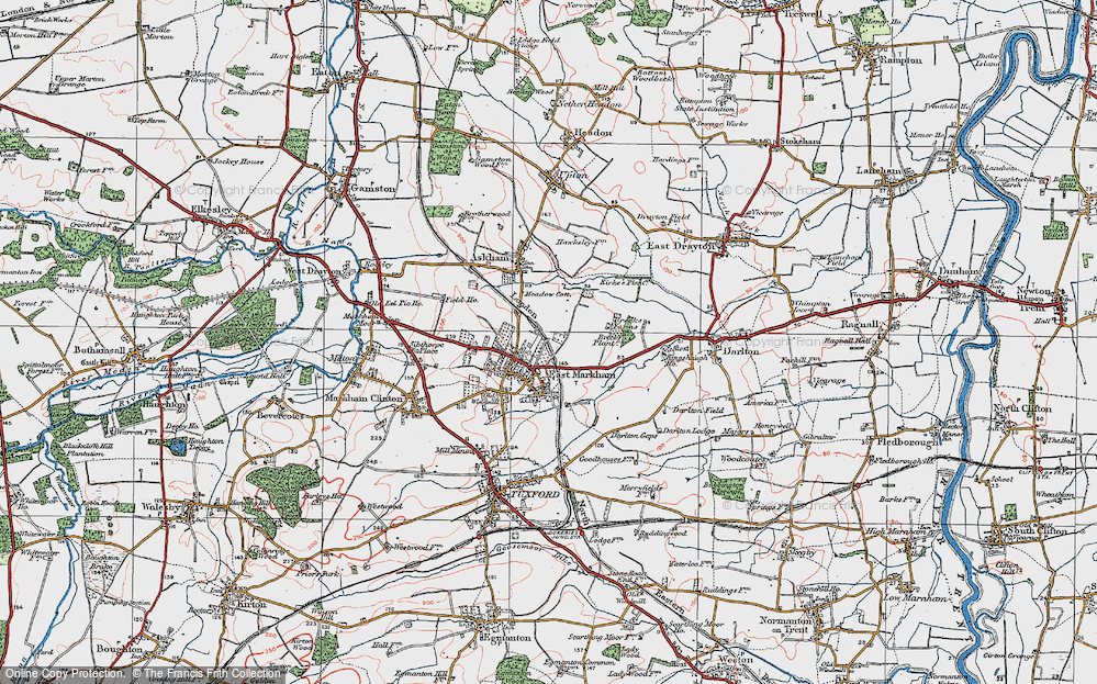 Old Map of East Markham, 1923 in 1923
