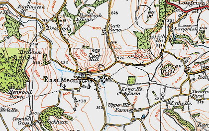Old map of East Meon in 1919