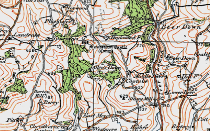 Old map of Allen's Down in 1919
