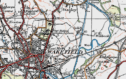 Old map of East Moor in 1925