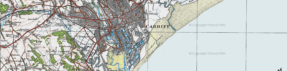 Old map of East Moors in 1919