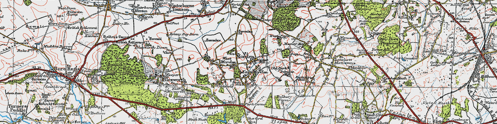 Old map of East Morden in 1919