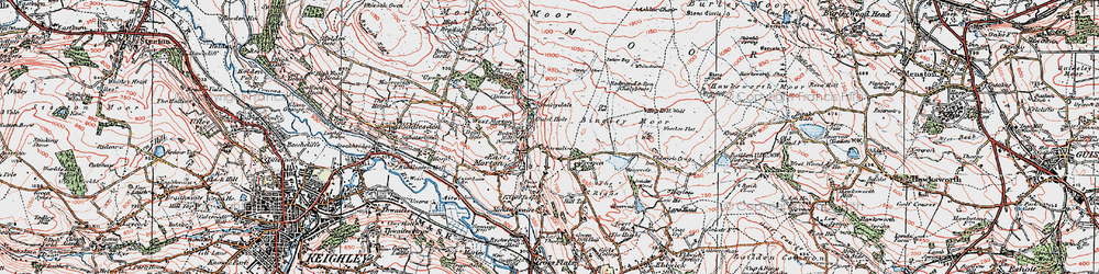 Old map of Bingley Moor in 1925