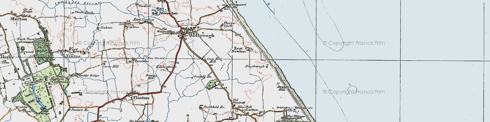 Old map of East Newton in 1924