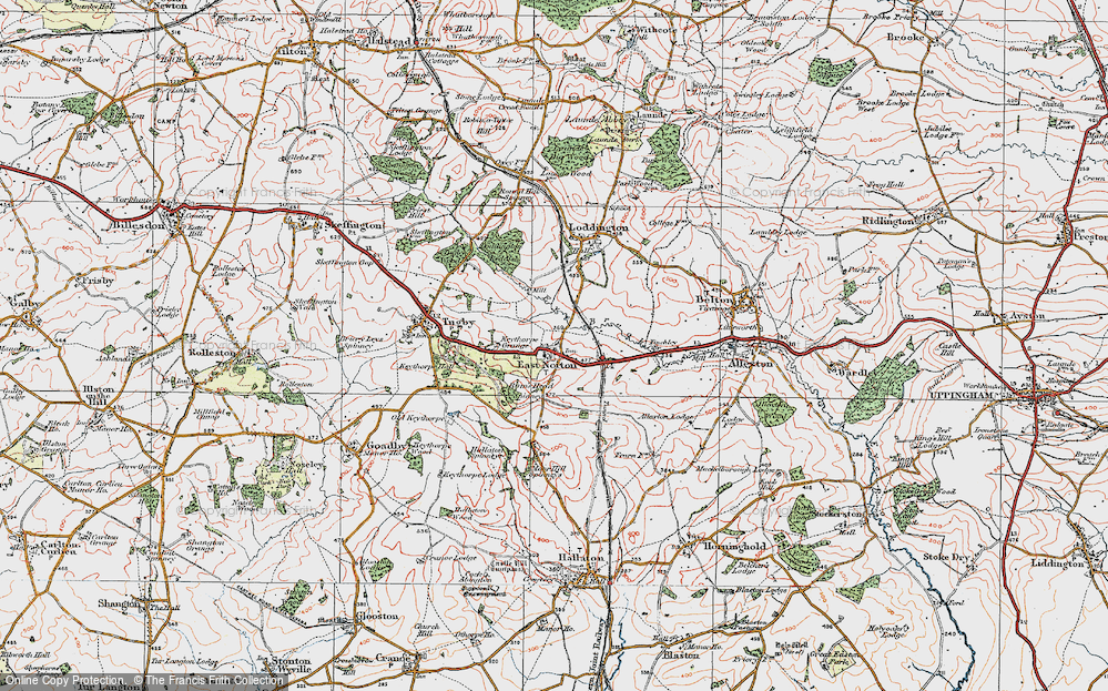 Old Map of East Norton, 1921 in 1921