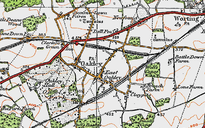 Old map of East Oakley in 1919