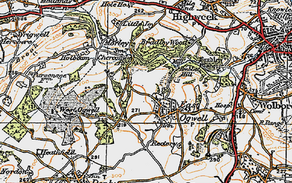 Old map of East Ogwell in 1919