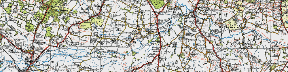 Old map of East Peckham in 1920
